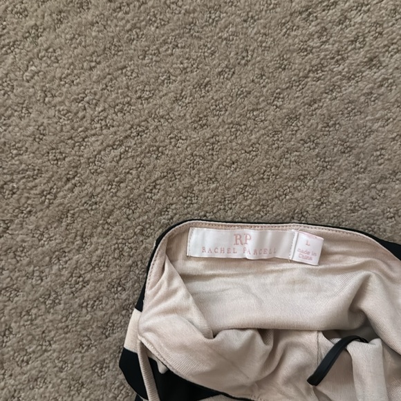 Rachel Parcell New W/O Tags Black/Tan Striped Knit Stretch Midi Dress - Picture 4 of 4